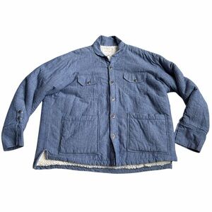 Greg Lauren Men’s Chambray fleece lined Shacket size 5 (XXL)